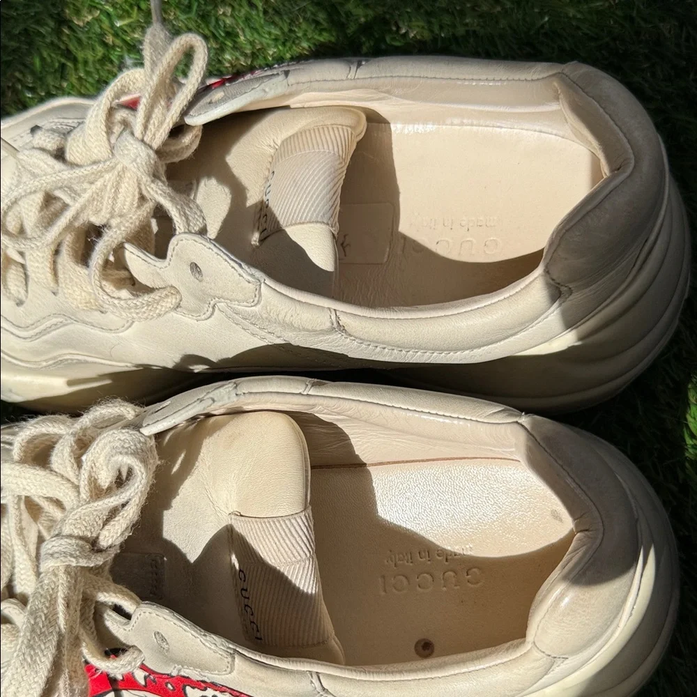 Gucci Rython Sneakers with Red Lip and Black Logo